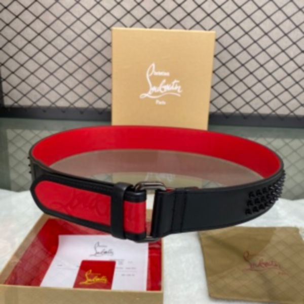 크리스찬루부탱 루비 스파이크 벨트 8.9cm (2color)
