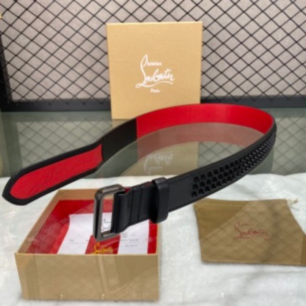 크리스찬루부탱 루비 스파이크 벨트 8.9cm (2color)