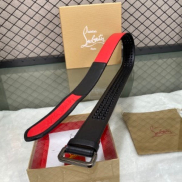 크리스찬루부탱 루비 스파이크 벨트 8.9cm (2color)