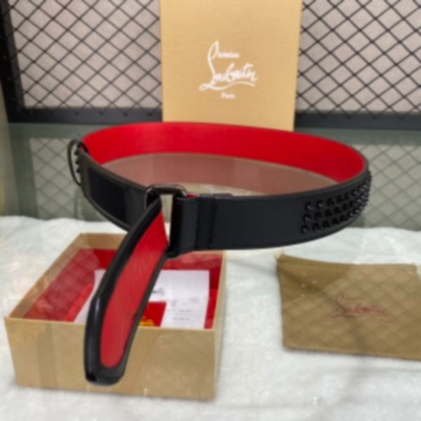 크리스찬루부탱 루비 스파이크 벨트 8.9cm (2color)