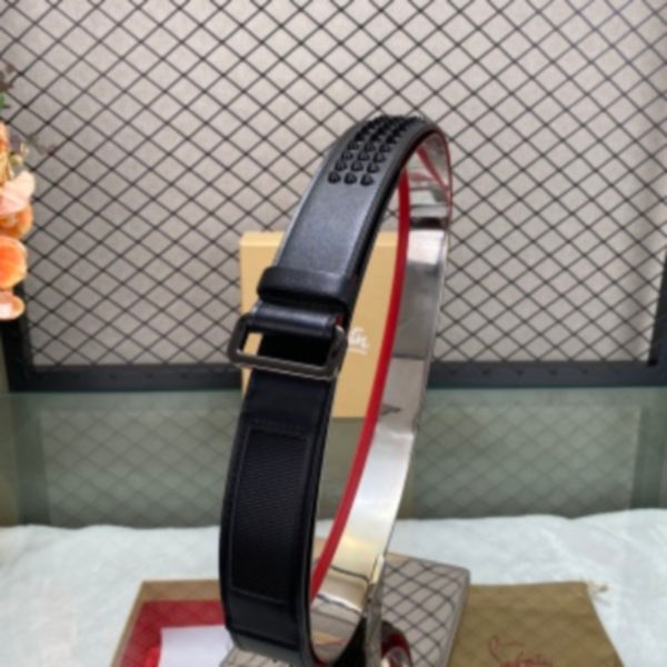 크리스찬루부탱 루비 스파이크 벨트 8.9cm (2color)