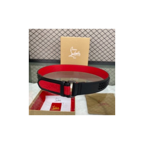 크리스찬루부탱 루비 스파이크 벨트 8.9cm (2color)