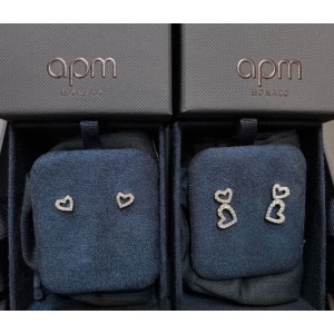 에이피엠 모나코 하트 모양 스터드 귀걸이