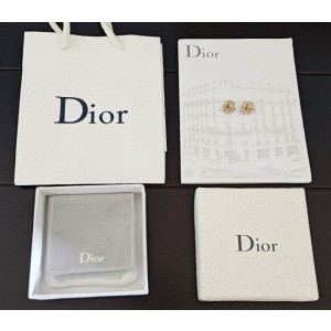 디올 다이아몬드 라운드 할로우 CD 이어링
