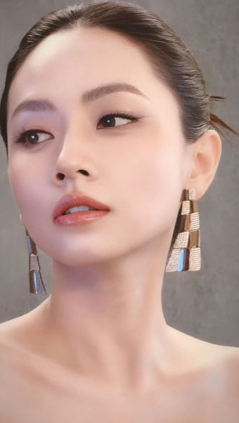에이피엠 모나코 다크 그레이 개별 파베 드롭 이어링