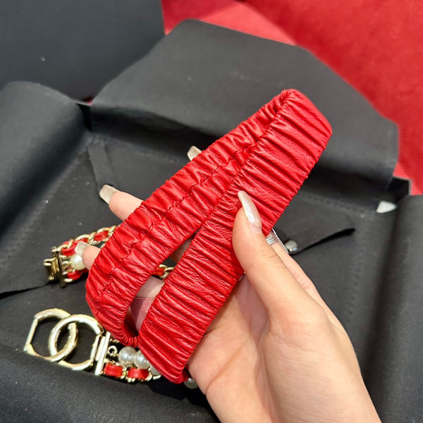 샤넬 CC 로고 펄 체인 벨트 2.5cm(2color)