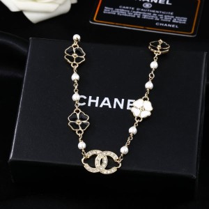 샤넬 까멜리아 진주 체인 벨트