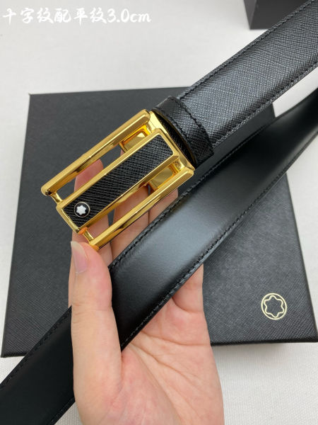 몽블랑 사각 홈 버클 벨트 3.0cm(2color)