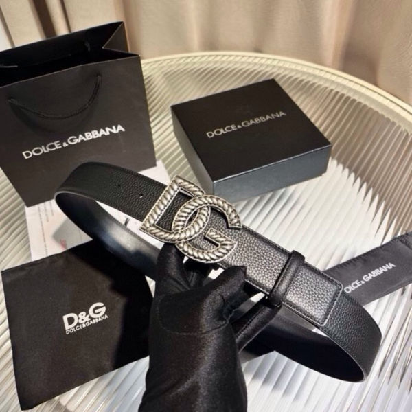 돌체앤가바나 크로스 DG 로고 버클 가죽 벨트 40mm
