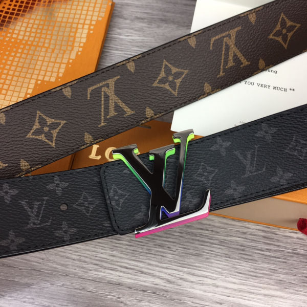 루이비통 LV 이니셜 리버서블 벨트 모노그램 이클립스 타이가 레인보우 벨트 40mm
