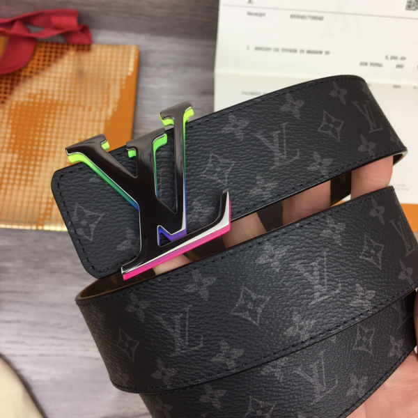 루이비통 LV 이니셜 리버서블 벨트 모노그램 이클립스 타이가 레인보우 벨트 40mm