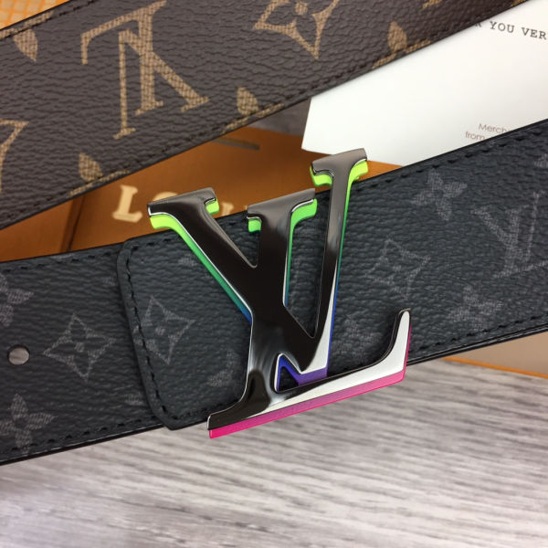 루이비통 LV 이니셜 리버서블 벨트 모노그램 이클립스 타이가 레인보우 벨트 40mm