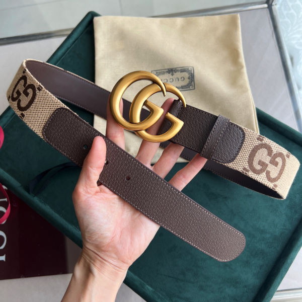 구찌 GG 마몽 점보 와이드 벨트 4cm