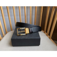 프라다 사피아노 가죽 리버서블 벨트 3.5cm 골드