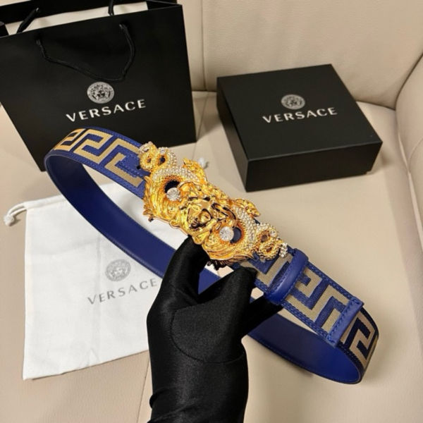 베르사체 그리스 키 패턴 벨트 4.0cm