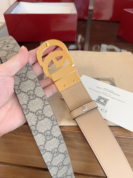 구찌 브라이트 골드 더블 G 버클 벨트 3.7cm