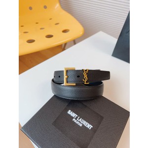 입생로랑 스퀘어 버클 모노그램 가죽 벨트 3.0cm(2color)