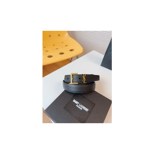 입생로랑 스퀘어 버클 모노그램 가죽 벨트 3.0cm(2color)