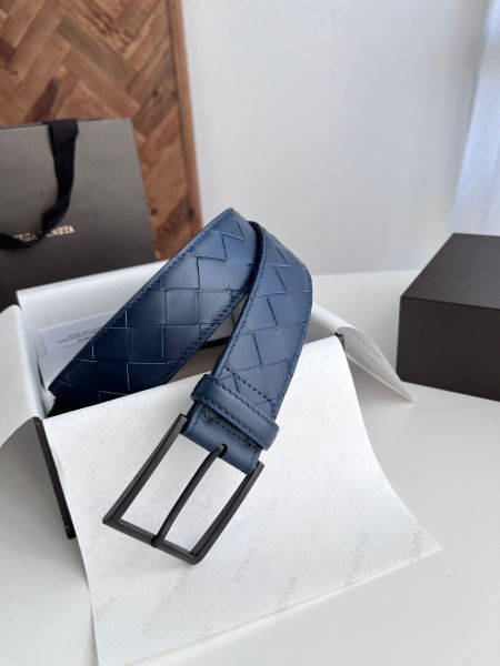 보테가베네타 인트레치아토 레더 블랙 버클 벨트 4.0cm