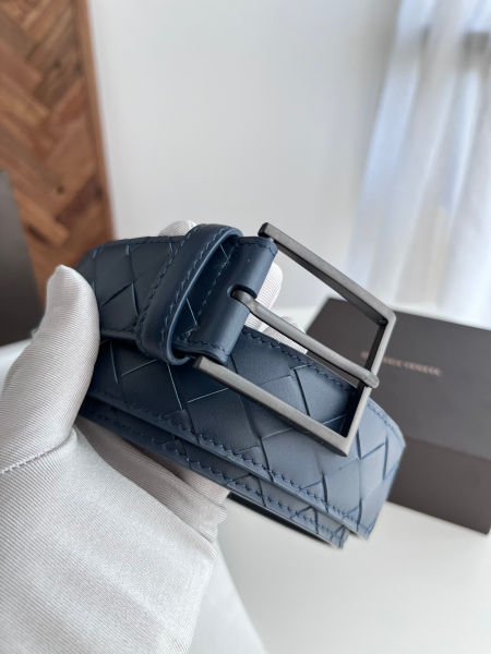 보테가베네타 인트레치아토 레더 블랙 버클 벨트 4.0cm