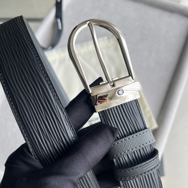 몽블랑 말발굽버클 가죽 벨트 3.5cm W868150