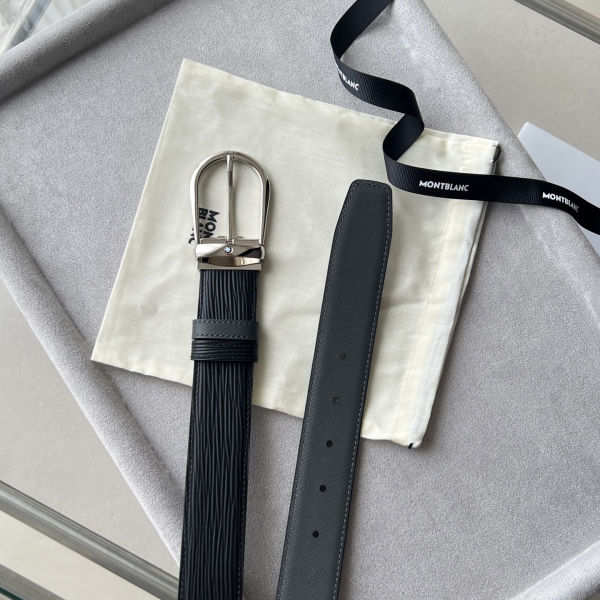 몽블랑 말발굽버클 가죽 벨트 3.5cm W868150