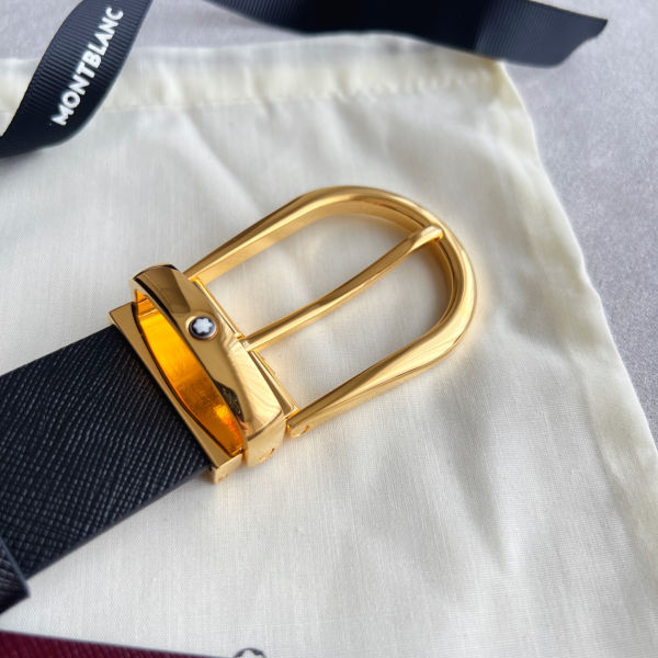 몽블랑 말발굽버클 가죽 벨트 3.5cm W868150