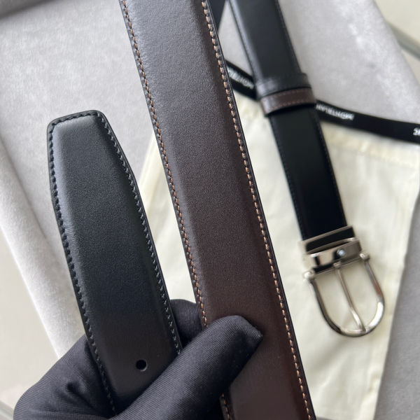 몽블랑 말발굽 레더 벨트 3.5cm W766150(2color)