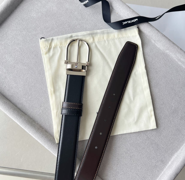 몽블랑 말발굽 레더 벨트 3.5cm W766150(2color)
