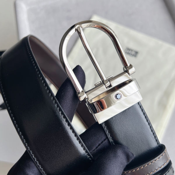 몽블랑 말발굽 레더 벨트 3.5cm W766150(2color)