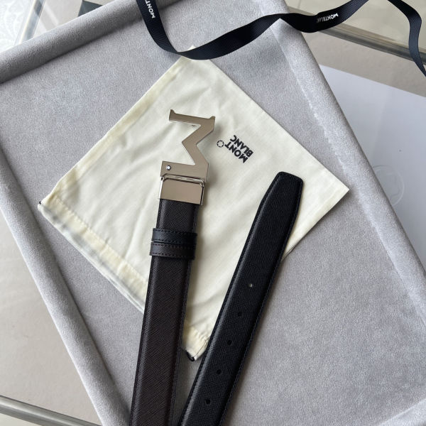 몽블랑 M 버클 팔라듐 코팅 벨트 3.5cm W879150