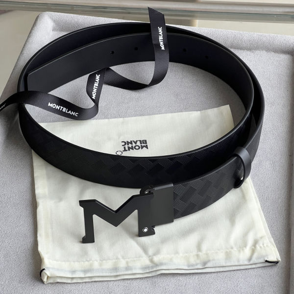 몽블랑 M 버클 팔라듐 코팅 벨트 3.5cm W879150