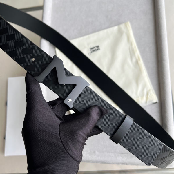 몽블랑 M 버클 팔라듐 코팅 벨트 3.5cm W879150