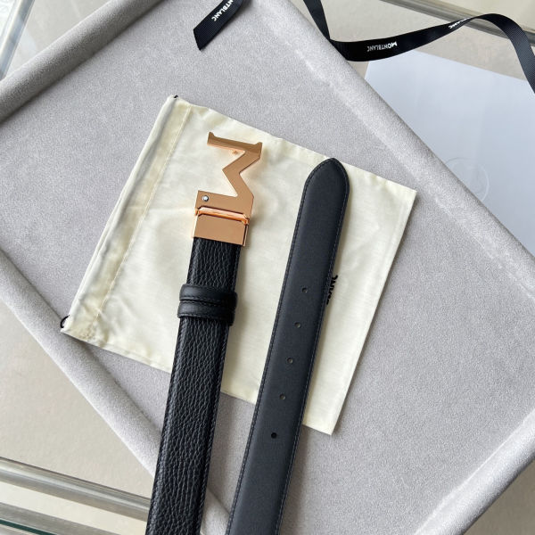 몽블랑 M 버클 팔라듐 코팅 벨트 3.5cm W879150