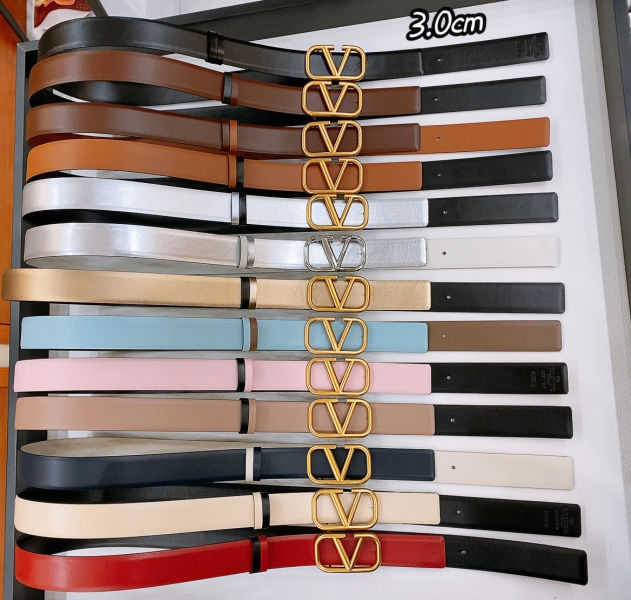 발렌티노 V 로고 시그니처 여성 양면 벨트 황동버클 3.0cm(13color)