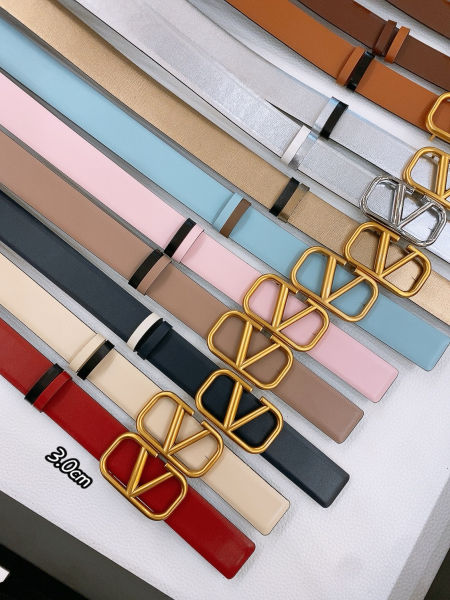 발렌티노 V 로고 시그니처 여성 양면 벨트 황동버클 3.0cm(13color)
