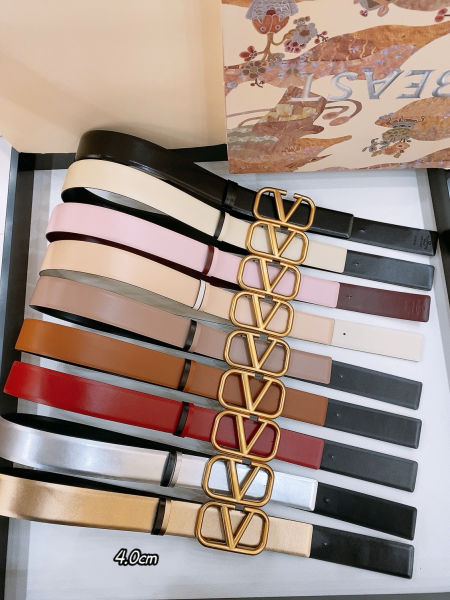 발렌티노 V 로고 시그니처 여성 양면 벨트 클래식황동버클 4.0cm(9color)