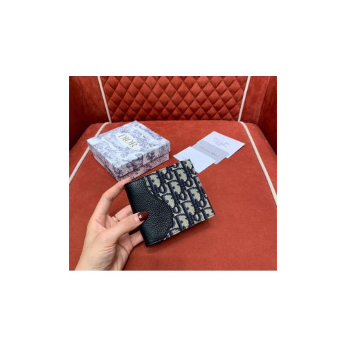 D. 오블리크 자카드 새들 반지갑