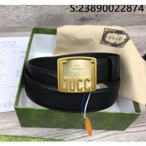 GU. 모노그램 1921 스퀘어 버클 블랙 벨트 3컬러 3.5cm