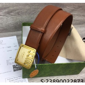 GU. 모노그램 1921 스퀘어 버클 브라운 벨트 3컬러 3.5cm