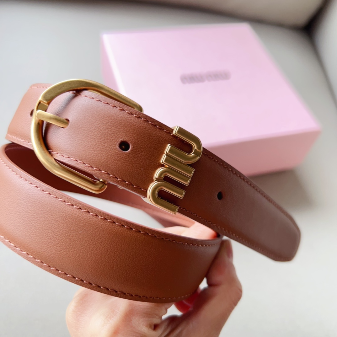 미우미우 골드 모노그램 벨트 2컬러 3.0cm