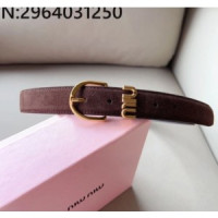 미우미우 골드 모노그램 스웨이드 벨트 3.0cm