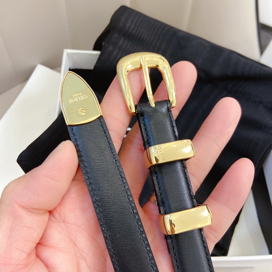 CE. 여성용 가죽 1.8cm 블랙 벨트 2컬러