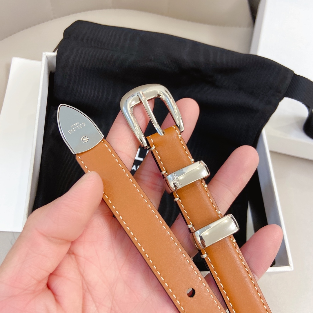 CE. 여성용 가죽 1.8cm 브라운 벨트 2컬러