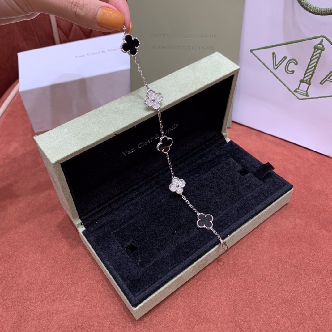 반클리프 클로버 팔찌 (순은 도금 18k) 2컬러 19.5cm