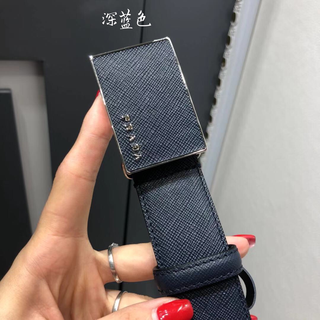 프라다 사피아노 벨트 2CM188 053 F0216 3.4cm 네이비