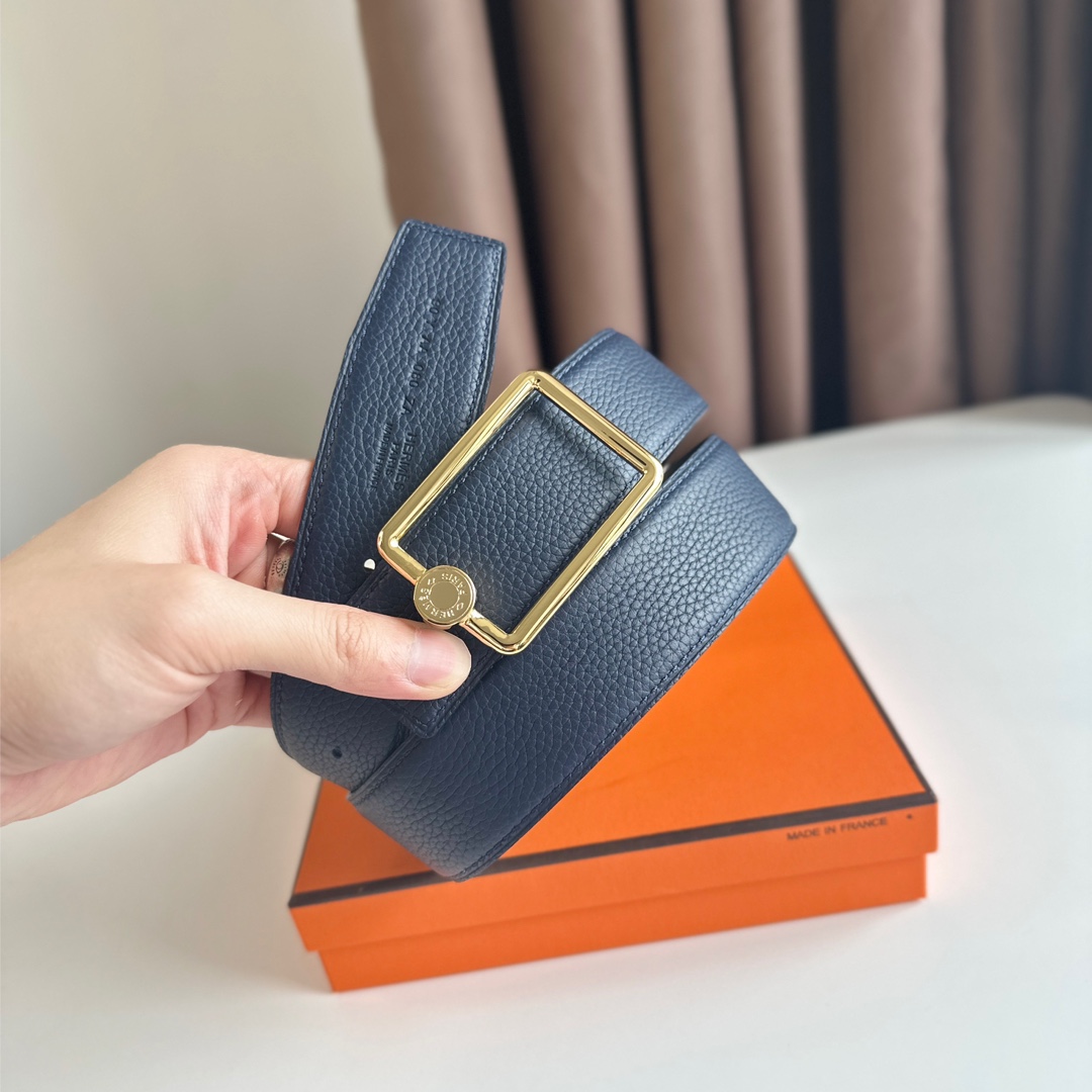 에르메스 오스카 버클 리버시블 레더 벨트 3.8cm 2컬러