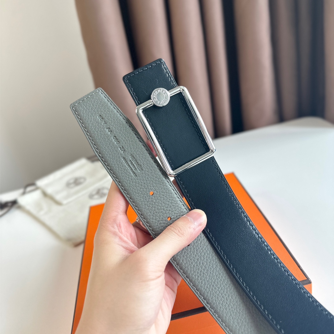 에르메스 오스카 버클 리버시블 레더 벨트 3.8cm 2컬러