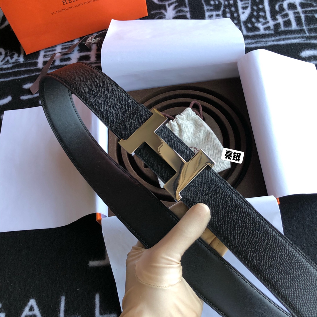 에르메스 실버 H버클 벨트 3.8cm 2컬러