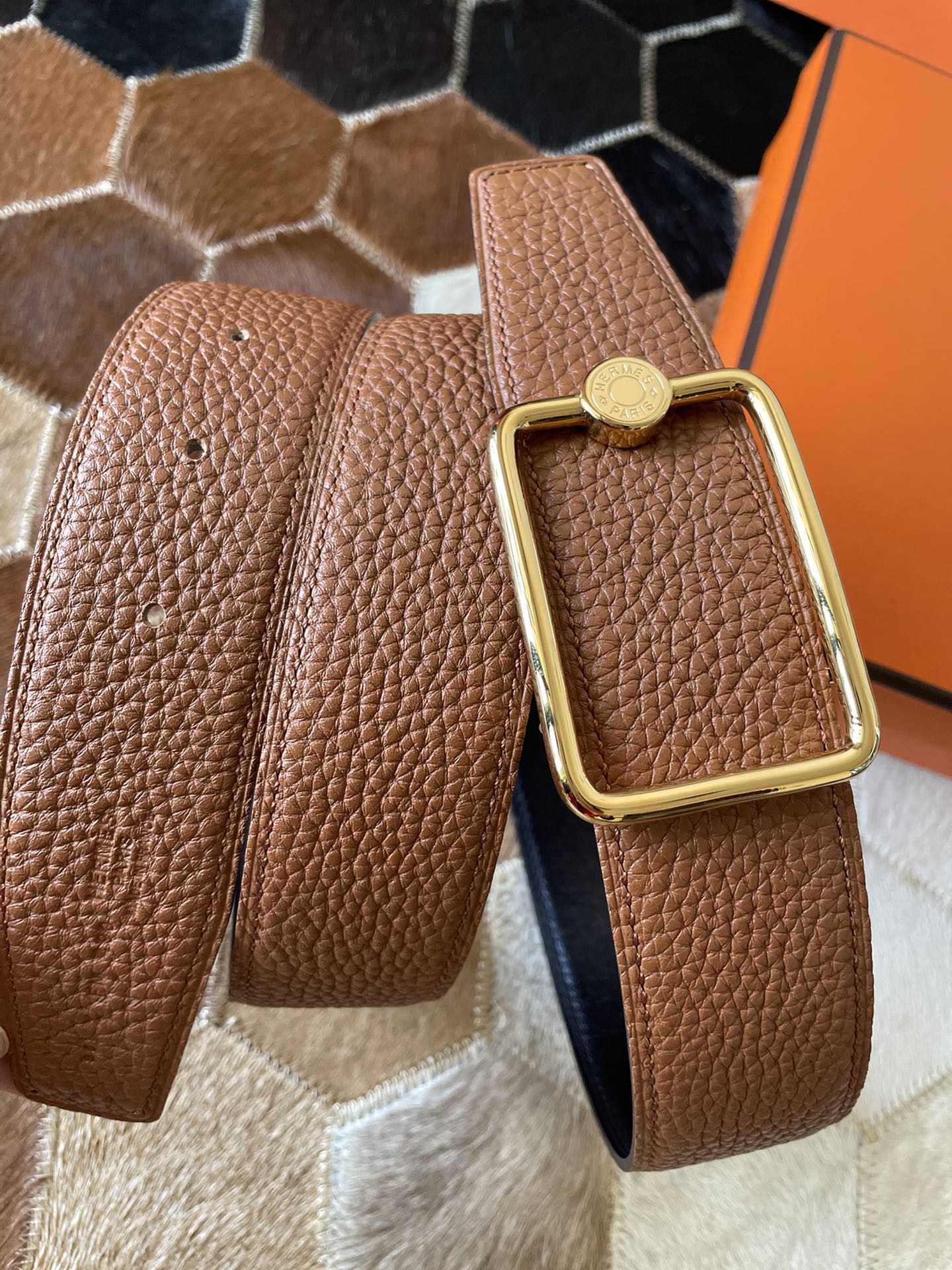 에르메스 리치 무늬 리버시블 벨트 3.8cm 4컬러